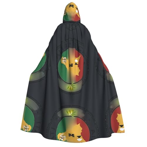 FHIZOAL Umhang mit italienischer Flagge und Karte von Sizilien für Erwachsene, mit Kapuze, Vampir, Hexe, Umhang, Halloween, Weihnachten, Cosplay, Kostüme, Themenpartys von FHIZOAL