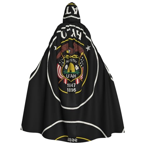 FHIZOAL Utah State Kapuzenumhang für Erwachsene, Vampir-Hexenumhang, Halloween, Weihnachten, Cosplay, Kostüme, Themenpartys von FHIZOAL