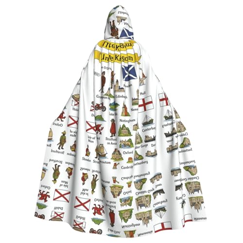 FHIZOAL Vereinigtes Königreich, kulturelles Symbo, Kapuzenumhang, Halloween, Weihnachten, Hexe, Vampire, Sensenmann, Kostüm, Cosplay, Party FHIZOAL Vereinigtes Königreich, kulturelles Symbo, Kapuzenumhang, Halloween, Weihnachten, Hexe, Vampire, Sensenmann, Kostüm, Cosplay, Party von FHIZOAL