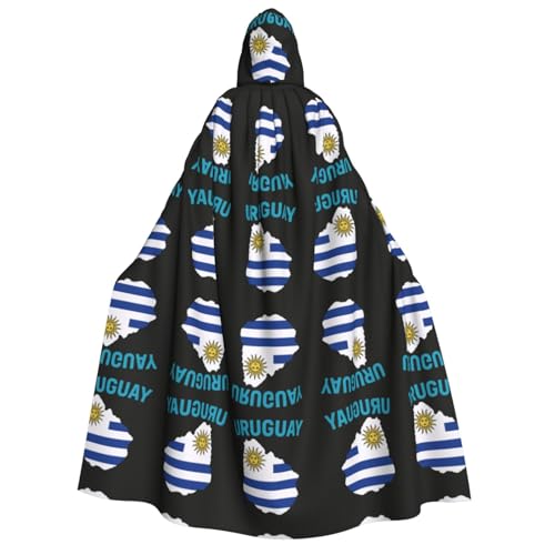 Umhang mit Uruguay-Flagge, für Erwachsene, mit Kapuze, Vampir, Hexe, Umhang, Halloween, Weihnachten, Cosplay, Kostüme, Themenpartys von FHIZOAL