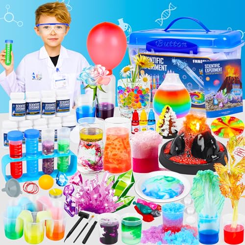120+ Wissenschaft Experimente Kit für Kinder ab 4-6-8-12, STEM Aktivitäten Wissenschaftler Spielzeug Geschenke für Jungen Mädchen Chemie Set,Kristalle Züchten,Vulkan,Chemielabor 120+ Wissenschaft Experimente Kit für Kinder ab 4-6-8-12, STEM Aktivitäten Wissenschaftler Spielzeug Geschenke für Jungen Mädchen Chemie Set,Kristalle Züchten,Vulkan,Chemielabor von FHNSEL