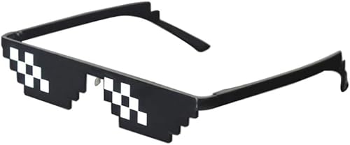 FHYFGFY Coole Thug Life Brille, schwarz, 8 Bit Pixel, lustige Sonnenbrille, Unterhaltung, Unisex, Foto-Requisiten, Sonnenbrille, Partyzubehör, Brille von FHYFGFY
