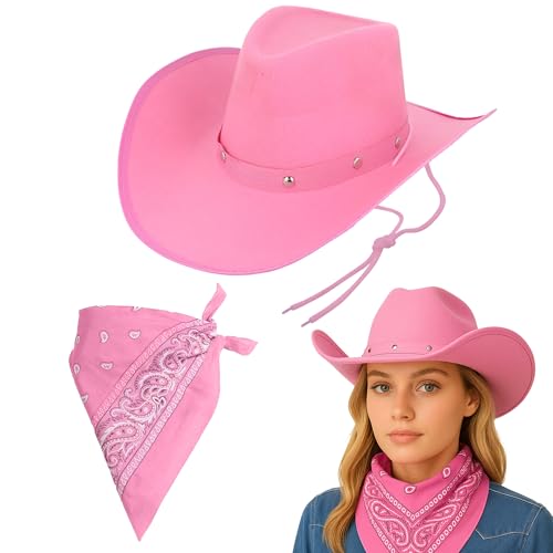 FIANA FASHIONS Cowboyhut und Bandana Set - Western Cowgirl Kostüm Accessoires für Frauen, Mädchen, Partys und Dress Up FIANA FASHIONS Cowboyhut und Bandana Set - Western Cowgirl Kostüm Accessoires für Frauen, Mädchen, Partys und Dress Up von FIANA FASHIONS