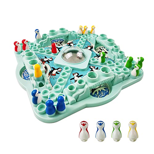 FIBOGOUP Ludo Pinguin fliegendes Schach,Brettspiele für Kinder ab 6 Jahren,Puzzlespiele,Wunderschön gefertigt und lebensecht2-4 Player-Partyspiele für Kinder,Geburtstagsgeschenk für Kinder von FIBOGOUP