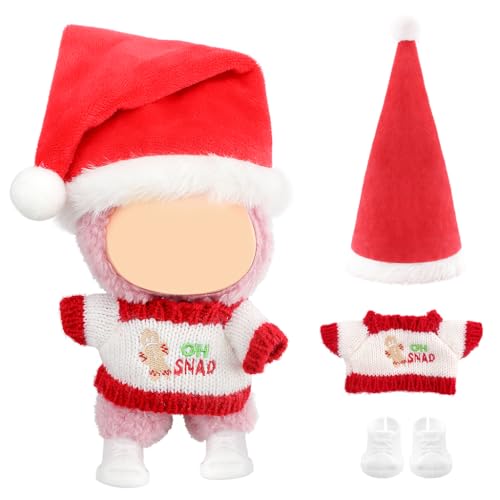 17 cm Plüschpuppen-Outfits für Blindbox-Figuren, Sommer- und Feiertagskleidung zum Spielen oder Ausstellen, Puppe Nicht enthalten (Weihnacht-Rot) von FIDWALL