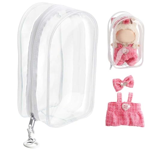 17 cm große Figuren-Aufbewahrungstasche mit Schlüsselanhänger, Tragetasche mit Reißverschluss, staubdicht, für Mini-Puppenausstellungstasche, mit Puppenkleidung, Blindbox, Figuren-Zubehör (Rosa) 17 cm große Figuren-Aufbewahrungstasche mit Schlüsselanhänger, Tragetasche mit Reißverschluss, staubdicht, für Mini-Puppenausstellungstasche, mit Puppenkleidung, Blindbox, Figuren-Zubehör (Rosa) von FIDWALL
