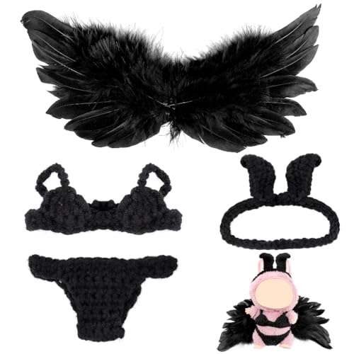 FIDWALL Handgefertigte Outfits für 15–17 cm große Puppen (keine Puppe), von Häschen inspirierte und tropische Rockstile, modische Anziehkleidung für Display, passend für Mini-Puppen zum Sammeln von FIDWALL
