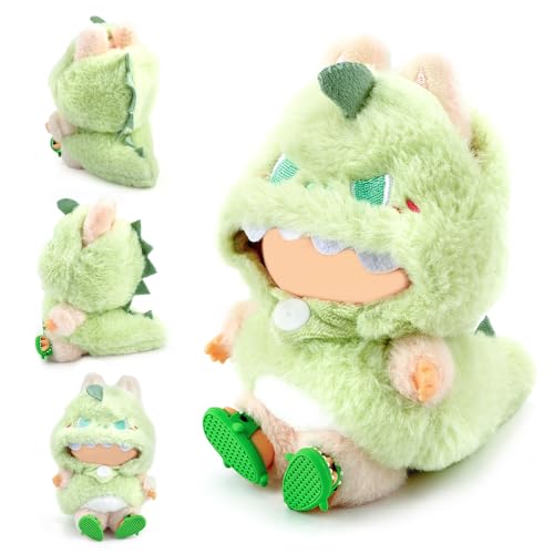 FIDWALL Tierstil-Puppenkleidung mit passenden Schuhen für 17cm Puppen, Weiches Kapuzen-Outfit, Niedliche Puppenbekleidung und Accessoires zum Spielen oder Dekorieren (Keine Puppe) (Dinosaurier) von FIDWALL