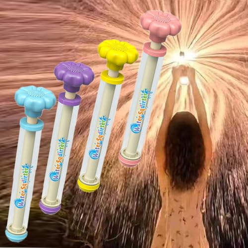 4 Stück Feuerwerks Wasserpistole Spielzeug mit 3 Modi und großer Reichweite von bis zu 8,3 m für Paare, omantische Feuerwerk Water Squirter für Baden, Pool und Partys (4pcs) von FIENZA