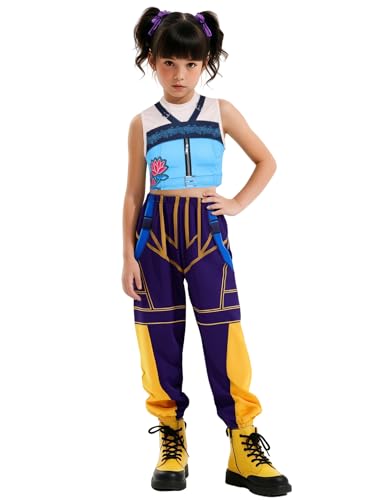 FIENZA K pop Demon Hunters Kostüm Kinder, Rumi Zoey Mira Cosplay Kostüm,Popsängerin Stickerei Mantel Top Shorts Halskette Quaste Anhänger Rumi Tanz Bühnenoutfit Set FIENZA K pop Demon Hunters Kostüm Kinder, Rumi Zoey Mira Cosplay Kostüm,Popsängerin Stickerei Mantel Top Shorts Halskette Quaste Anhänger Rumi Tanz Bühnenoutfit Set von FIENZA