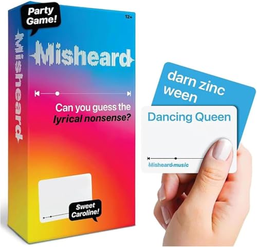 Misheard Music Mame,Urkomische Musikspiele für Erwachsene und Jugendliche,rrate den Song oder Künstler mit 500 Textkarten für Karaoke und Partyunterhaltung (1pcs) von FIENZA
