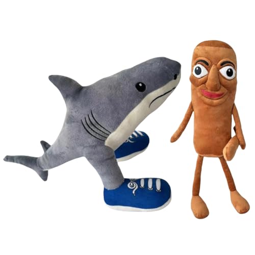 Tung Tung Tung Sahur Plush,Tralalero Tralala Figure Plush,Soft Stuffed Italian Brainrot Animals for Birthday Gifts and Decoration (2pcs) von FIENZA