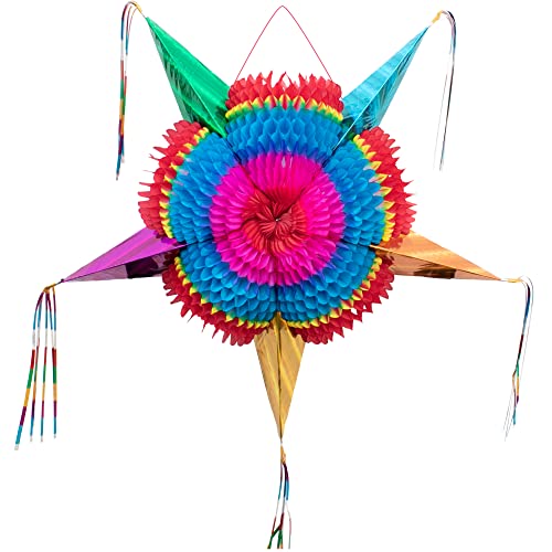 Mexikanische Piñata (Größe XL, 91,4 cm) – authentische handgefertigte faltbare große Pinata, Stern-Piñatas für Geburtstagsparty, mexikanische Piñata für Kinder, große Piñata Stern, Piñatas para von FIESTA WRAPS