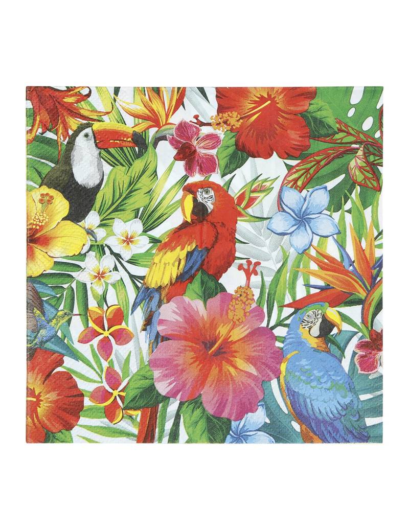 20 Servietten Tropische Vögel 33 cm von FIESTAS GUIRCA, S.L.
