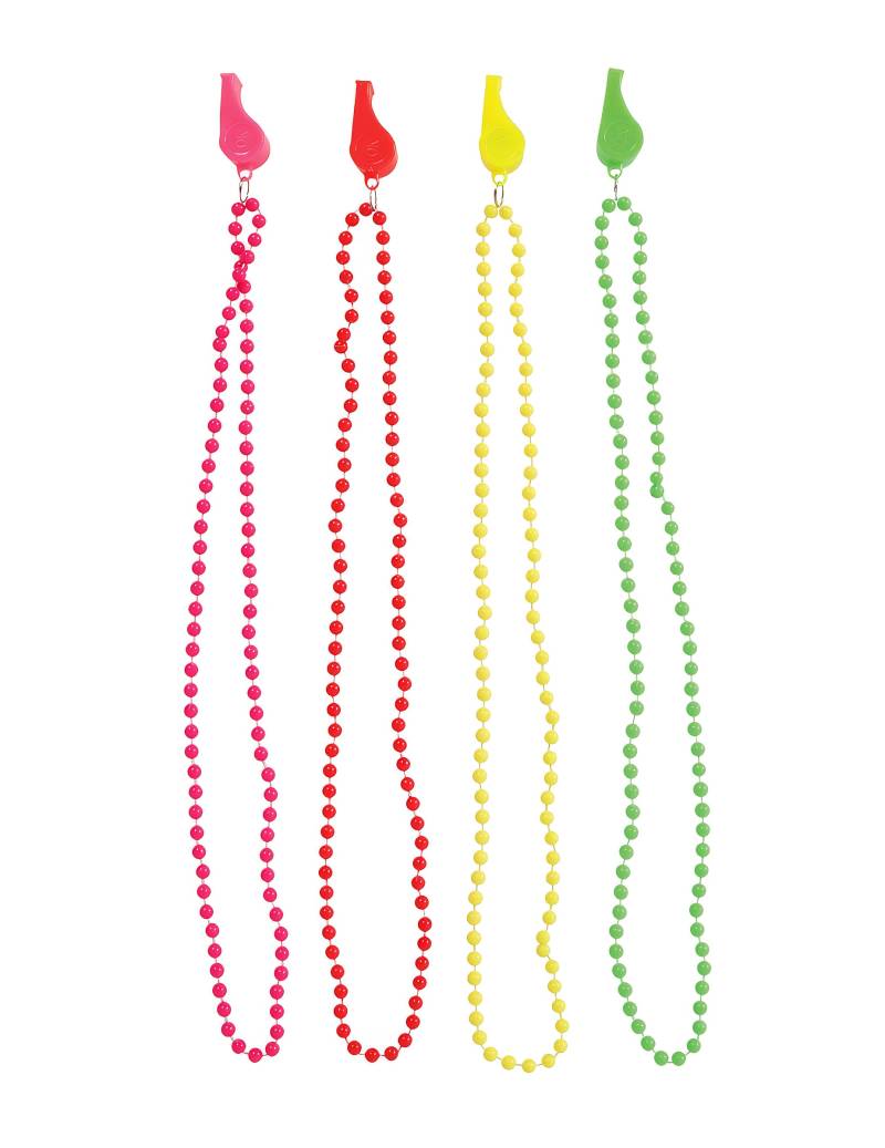 4er-Set Neon-Halsketten mit Pfeifen 4er-Set Neon-Halsketten mit Pfeifen von FIESTAS GUIRCA, S.L.