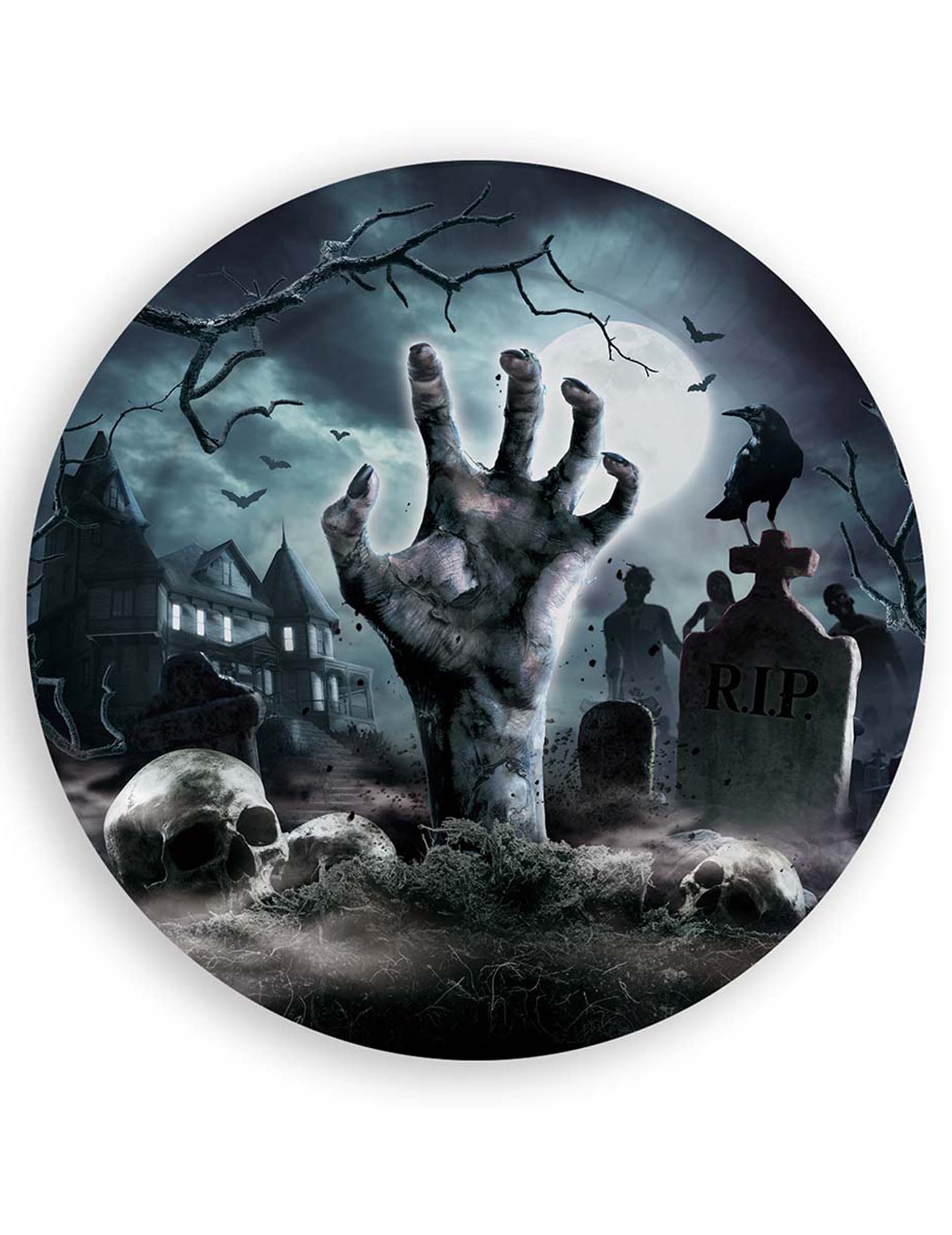 6 Zombie Teller grau 23 cm 6 Zombie Teller grau 23 cm von FIESTAS GUIRCA, S.L.
