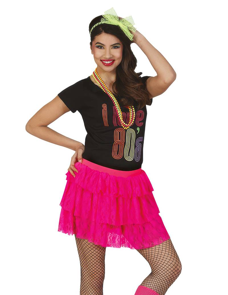 80er Jahre Rock Neonpink Damen von FIESTAS GUIRCA, S.L.