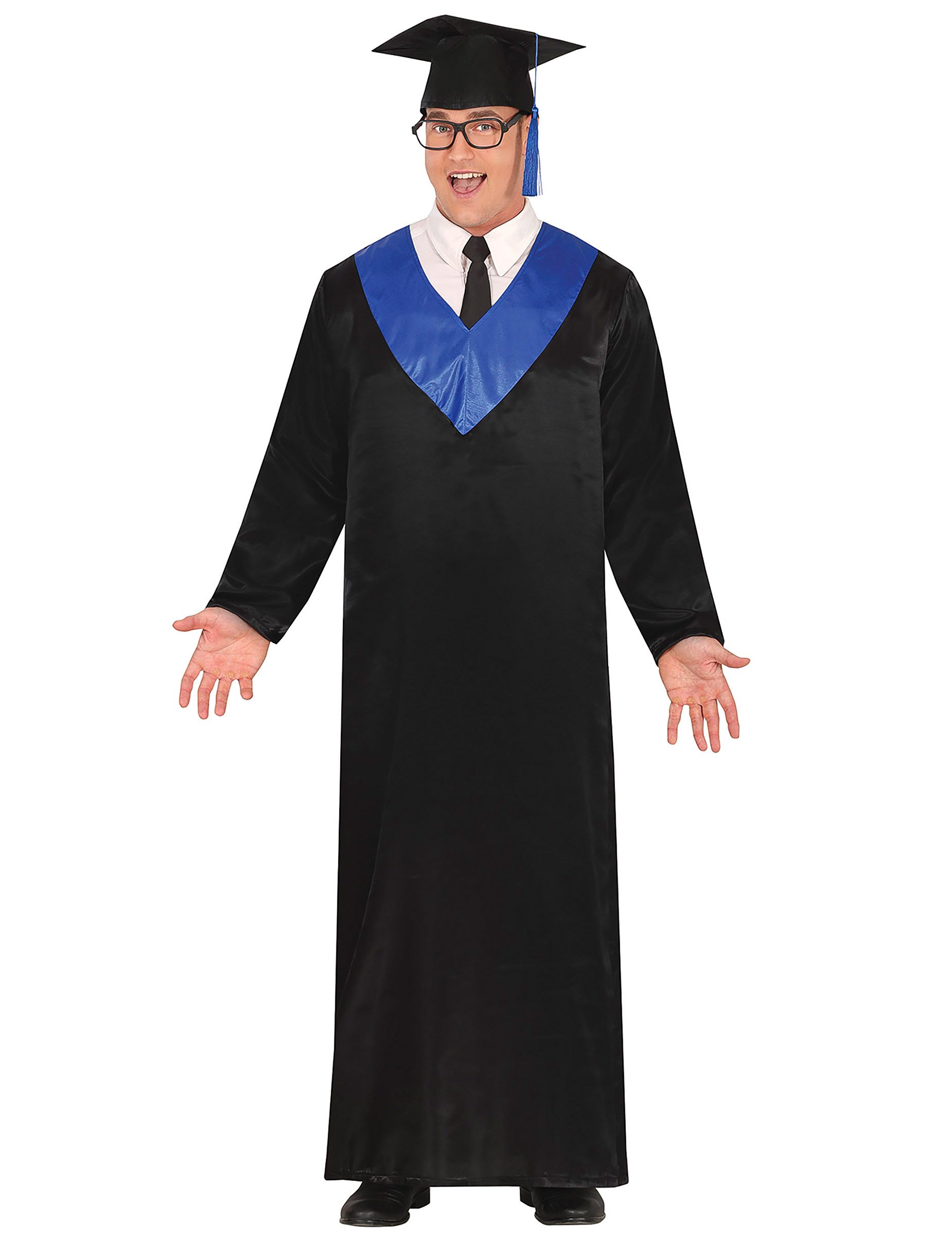 Absolventen Kostüm Blau und Schwarz Erwachsene von FIESTAS GUIRCA, S.L.