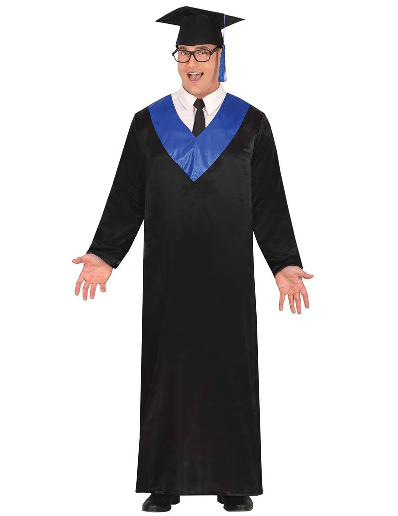 Absolventen Kostüm Blau und Schwarz Erwachsene von FIESTAS GUIRCA, S.L.