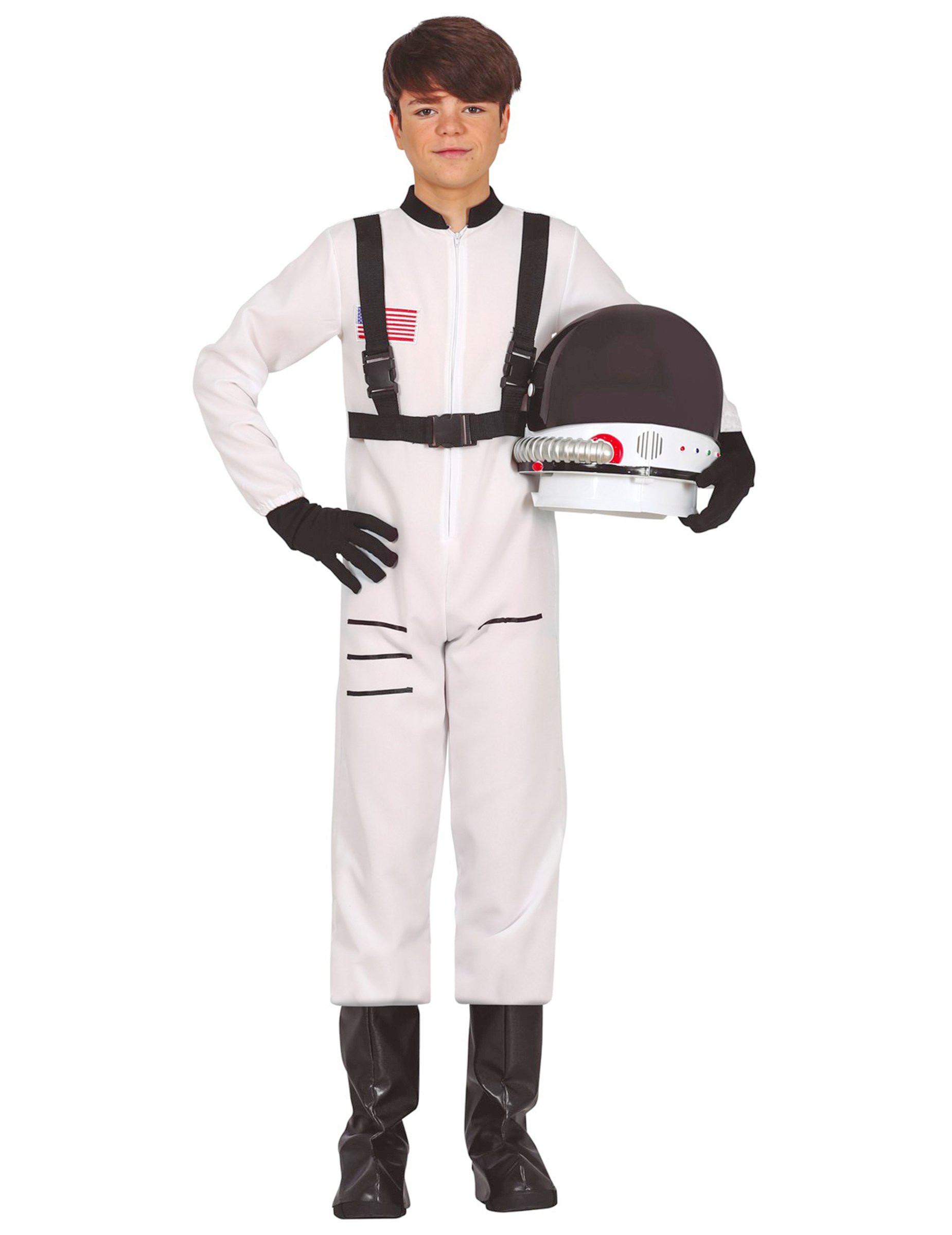Astronautenkostüm für Teenager schwarz-weiß von FIESTAS GUIRCA, S.L.