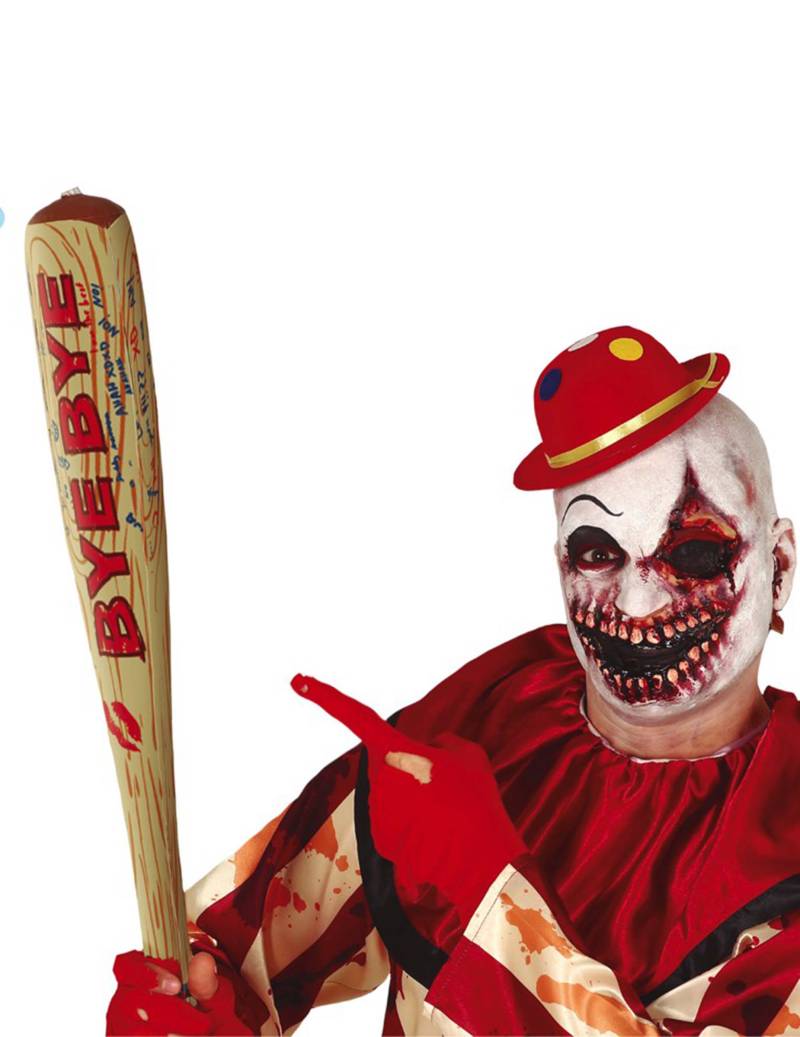 Aufblasbarer Baseballschläger für Erwachsene Psychoclown-Accessoire braun-rot 75 cm von FIESTAS GUIRCA, S.L.