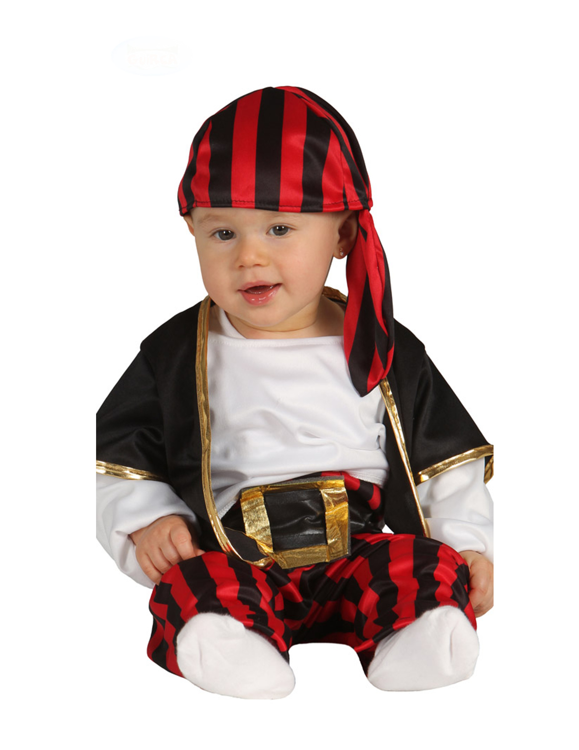 Baby-Piratenkostüm Karnevalskostüm für Babys schwarz-rot-weiss von FIESTAS GUIRCA, S.L.