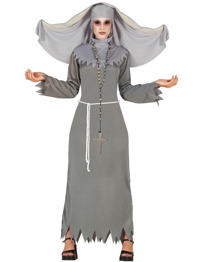 Besessene Nonne Halloweenkostüm grau von FIESTAS GUIRCA, S.L.