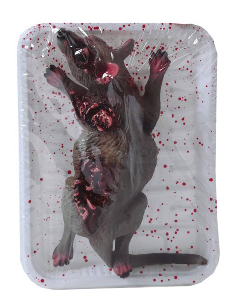 Blutige Ratte Dekoration Halloween Partydeko rot-braun-weiss 19x12 cm von FIESTAS GUIRCA, S.L.