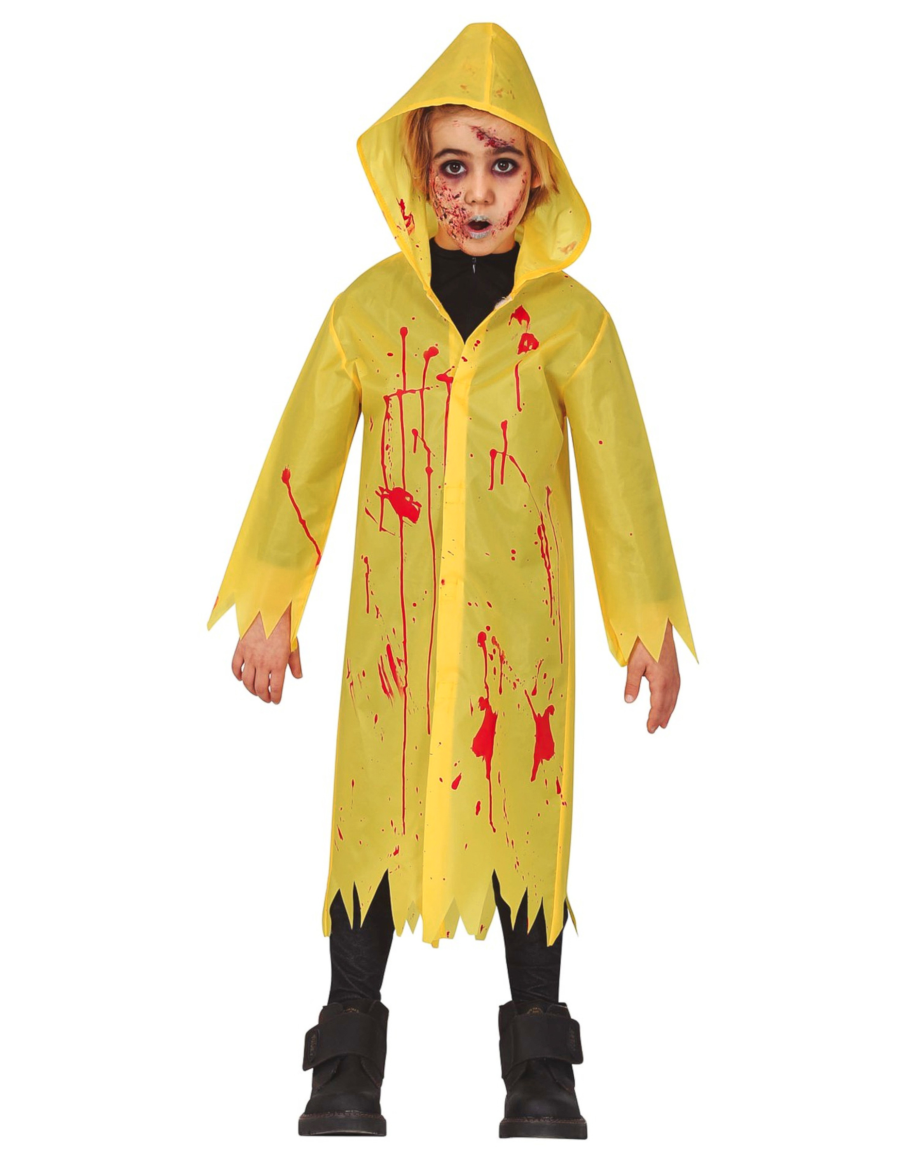 Blutiger Regenmantel Horrorfilm-Kinderkostüm für Halloween gelb-rot von FIESTAS GUIRCA, S.L.