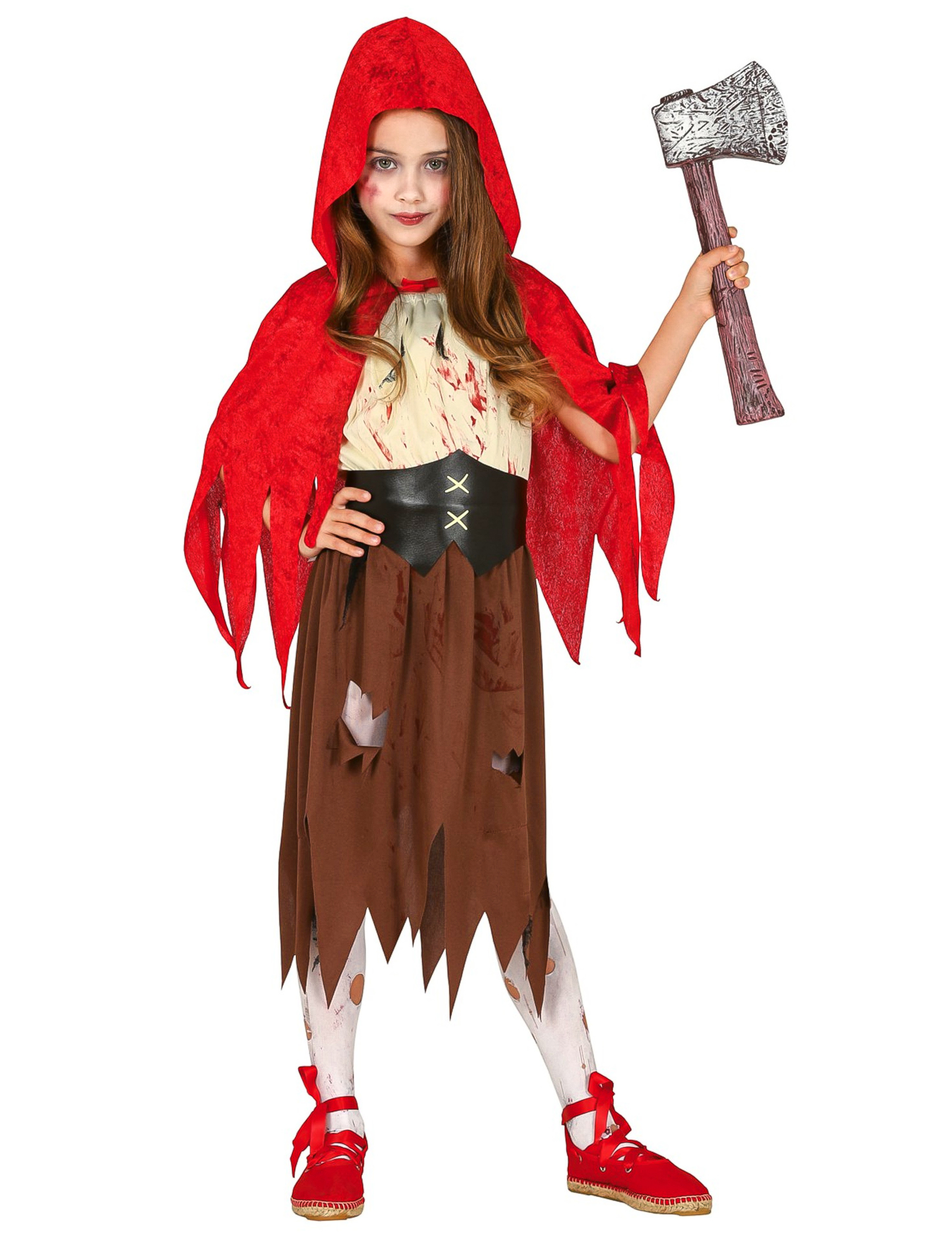 Blutrünstiges Zombie-Rotkäppchen Halloweenkostüm für Mädchen bunt von FIESTAS GUIRCA, S.L.