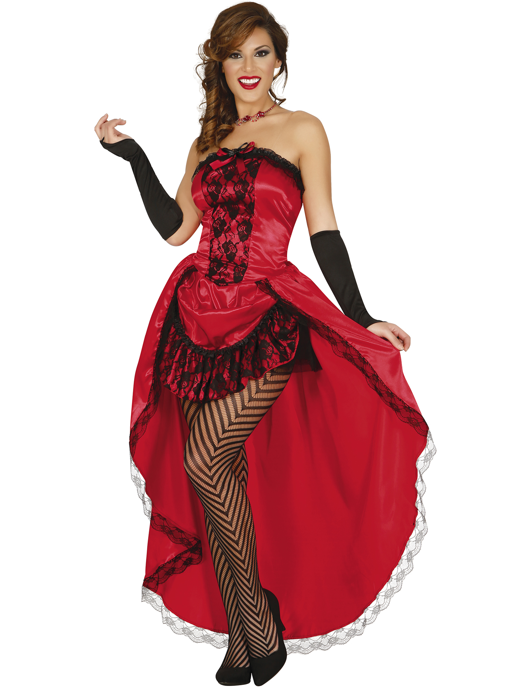 Burlesque-Kostüm für Damen Karneval rot von FIESTAS GUIRCA, S.L.