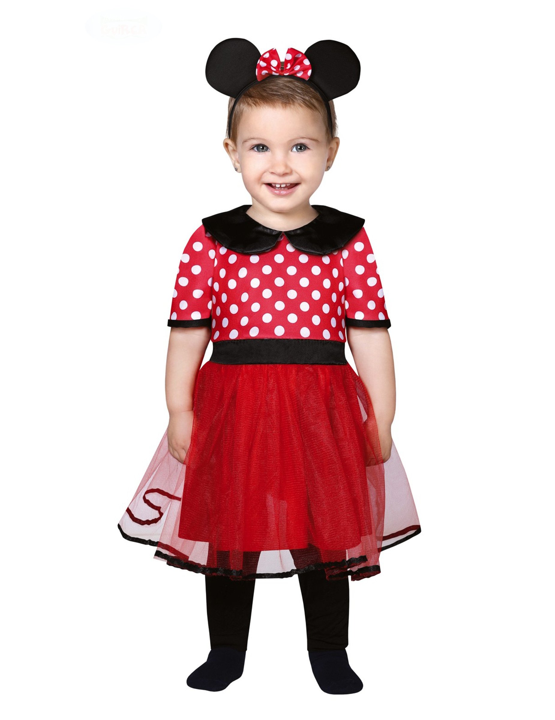 Cartoon-Maus-Kostüm für Babys und Kleinkinder Baby-Kareval-Kostüm rot-schwarz-weiss von FIESTAS GUIRCA, S.L.
