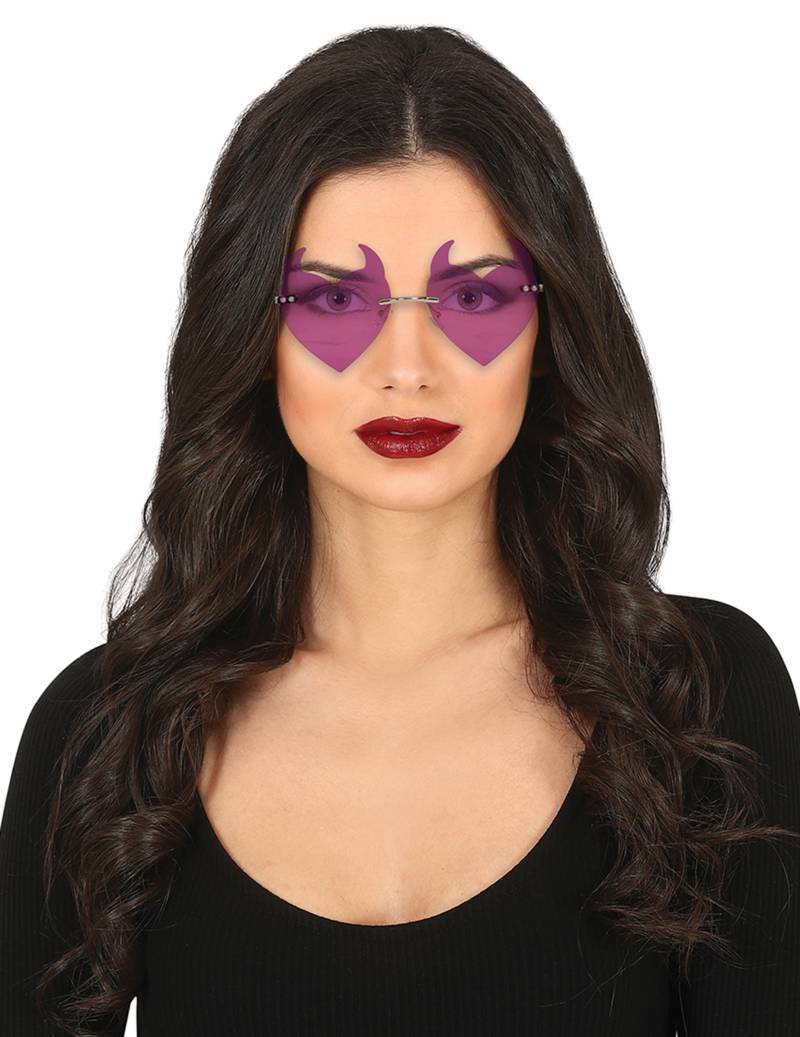 Dämonische Herzchen Brille lila Erwachsene Halloween Dämonische Herzchen Brille lila Erwachsene Halloween von FIESTAS GUIRCA, S.L.