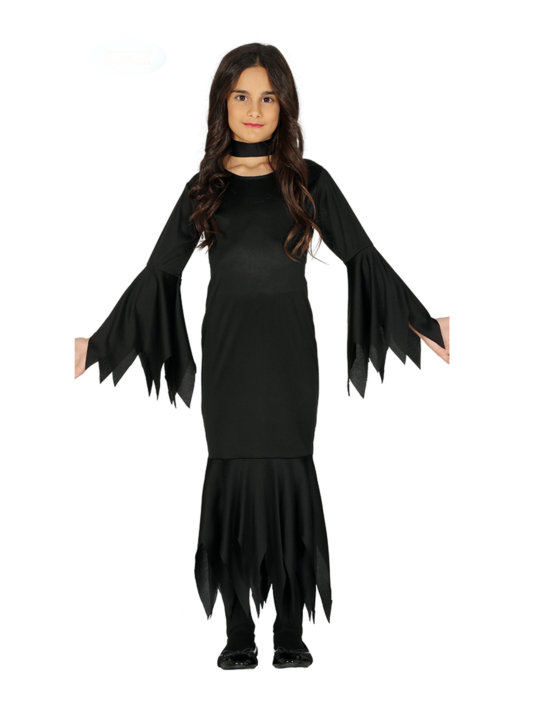 Dunkles Halloween-Kleid für Mädchen Hexen-Kostüm schwarz von FIESTAS GUIRCA, S.L.