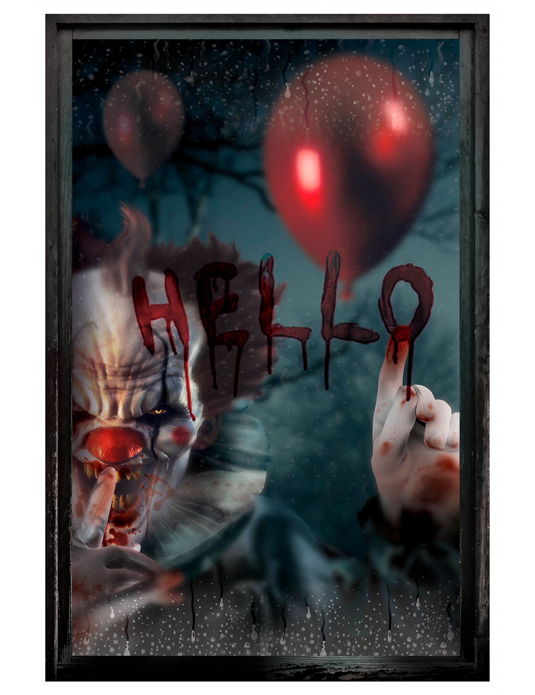 Fensterdeko Serienkiller Halloweendeko 80 x 120 cm von FIESTAS GUIRCA, S.L.