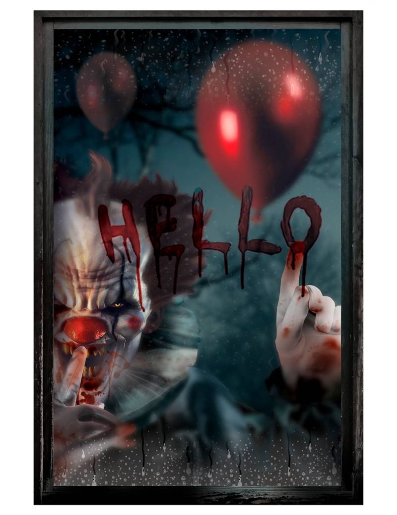 Fensterdeko Serienkiller Halloweendeko 80 x 120 cm von FIESTAS GUIRCA, S.L.