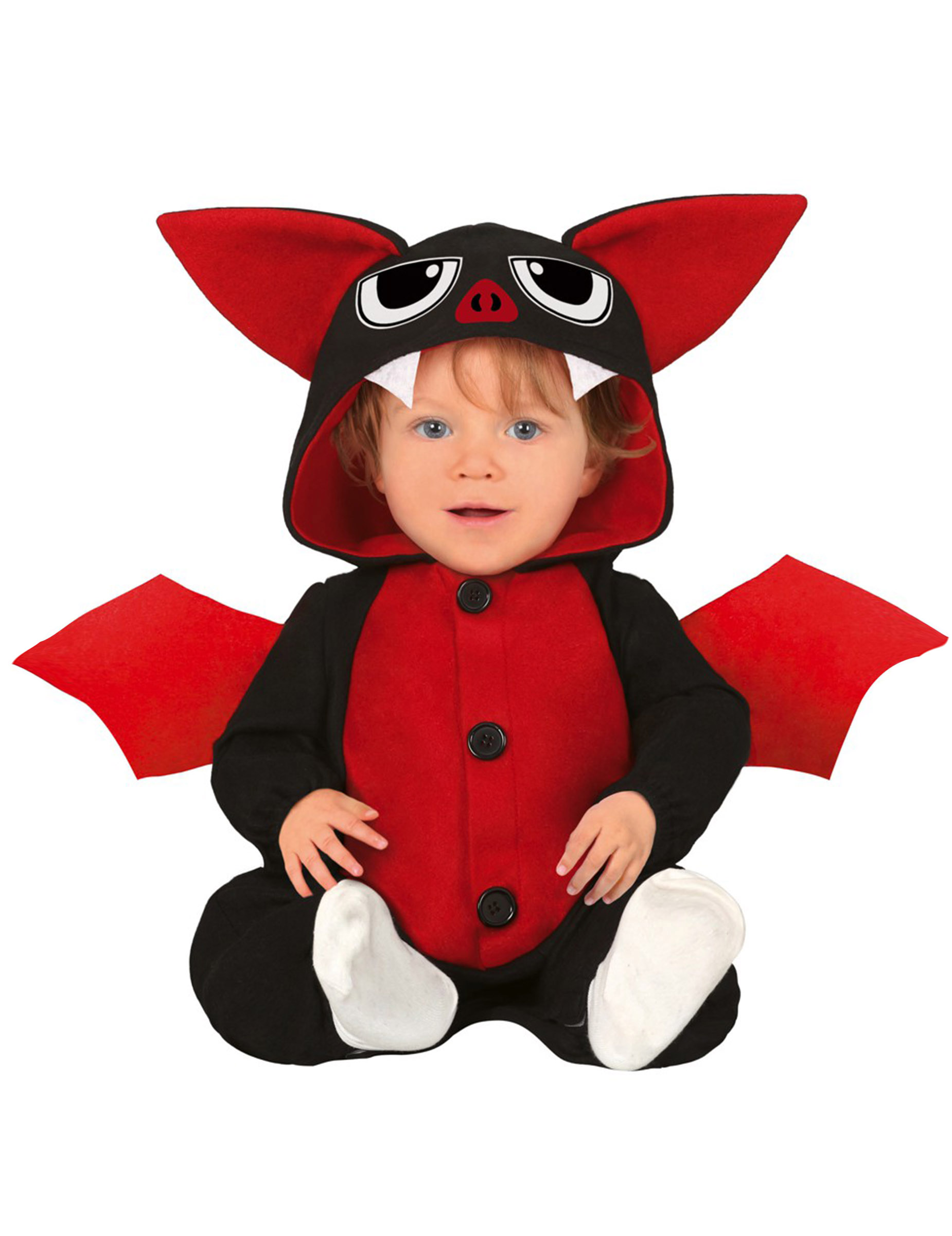 Fledermaus-Kostüm für Babys Halloween-Kostüm schwarz-rot von FIESTAS GUIRCA, S.L.