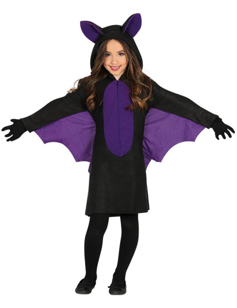 Fledermaus-Kostüm für Kinder Halloween schwarz-violett von FIESTAS GUIRCA, S.L.