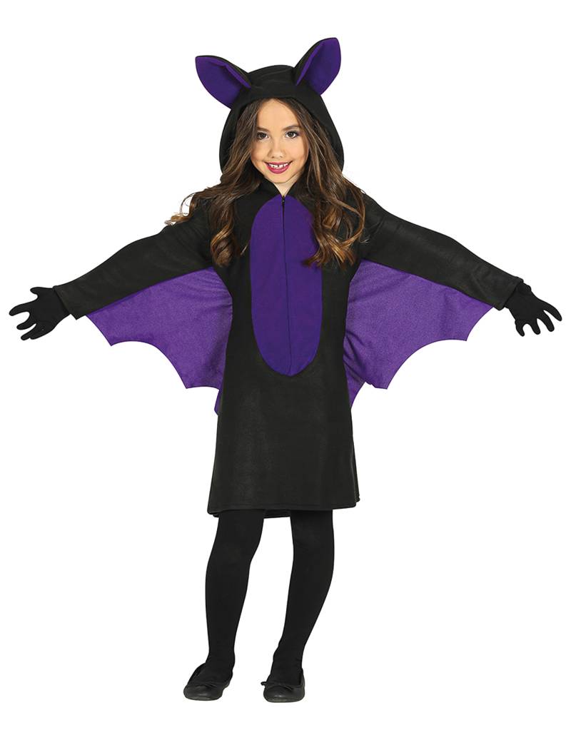 Fledermaus-Kostüm für Kinder Halloween schwarz-violett von FIESTAS GUIRCA, S.L.