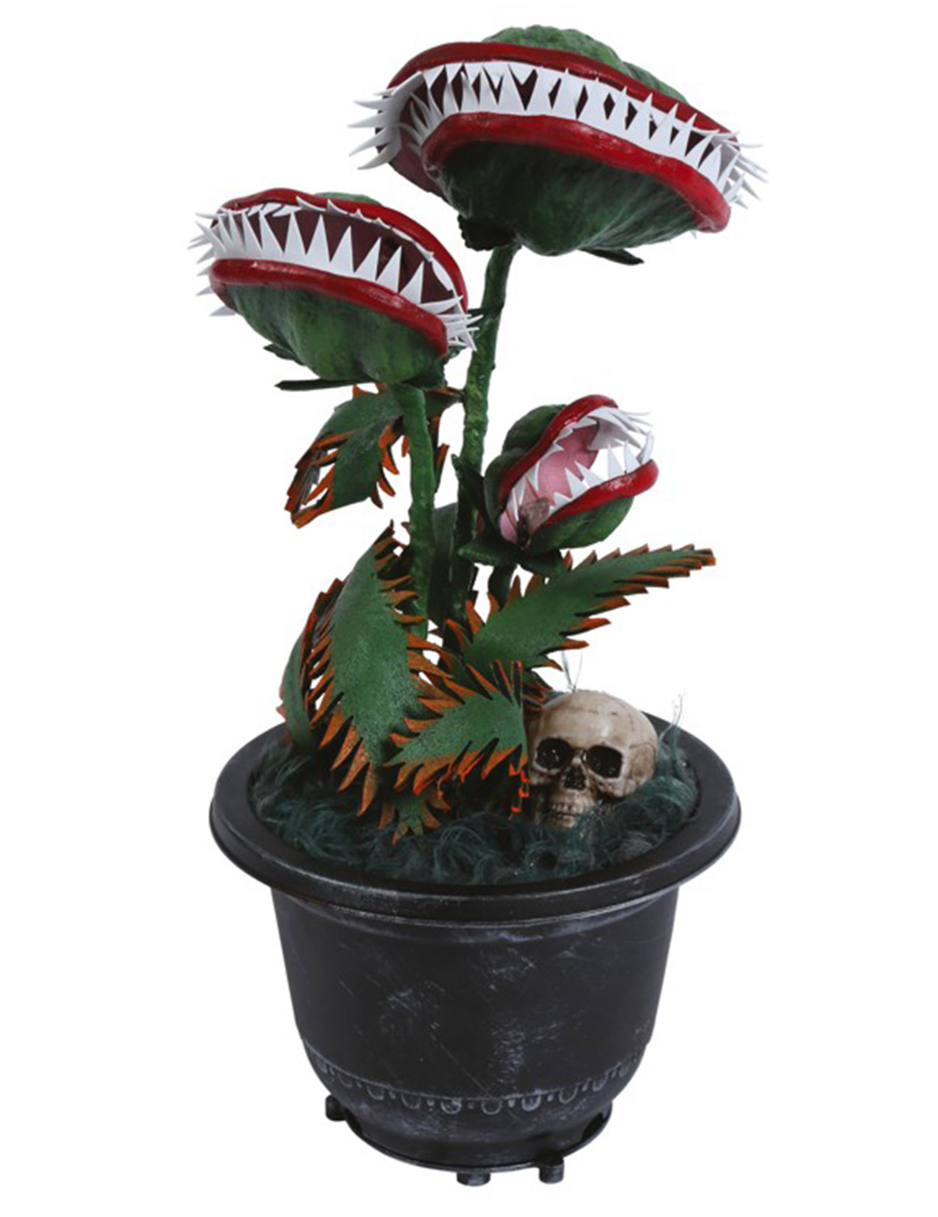 Fleischfressende Pflanze-Partydeko Halloweendeko grün-rot 36 cm von FIESTAS GUIRCA, S.L.