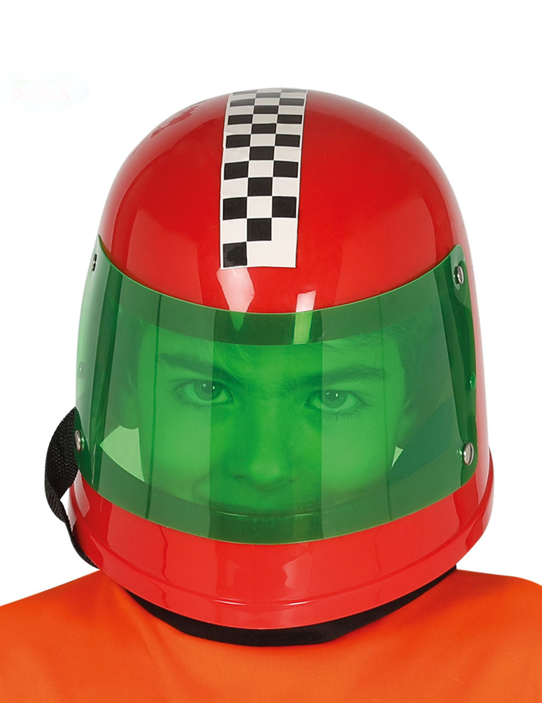 Formel 1-Helm für Kinder Accessoire rot-grün von FIESTAS GUIRCA, S.L.