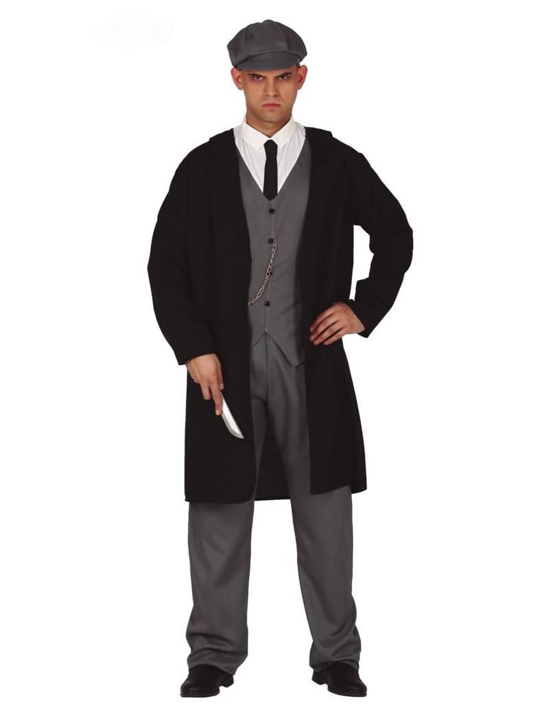 Gangster-Kostüm 20er-Jahre-Kostüm für Herren schwarz-grau von FIESTAS GUIRCA, S.L.