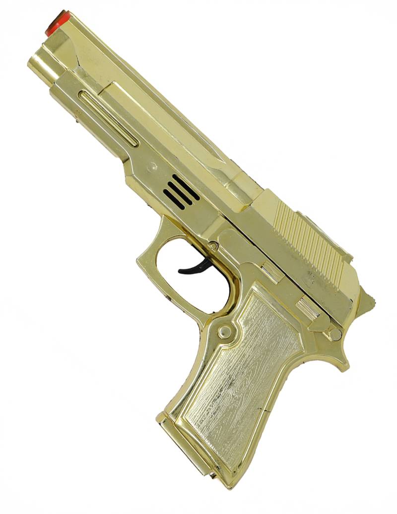 Gangster Pistole 22 cm gold von FIESTAS GUIRCA, S.L.