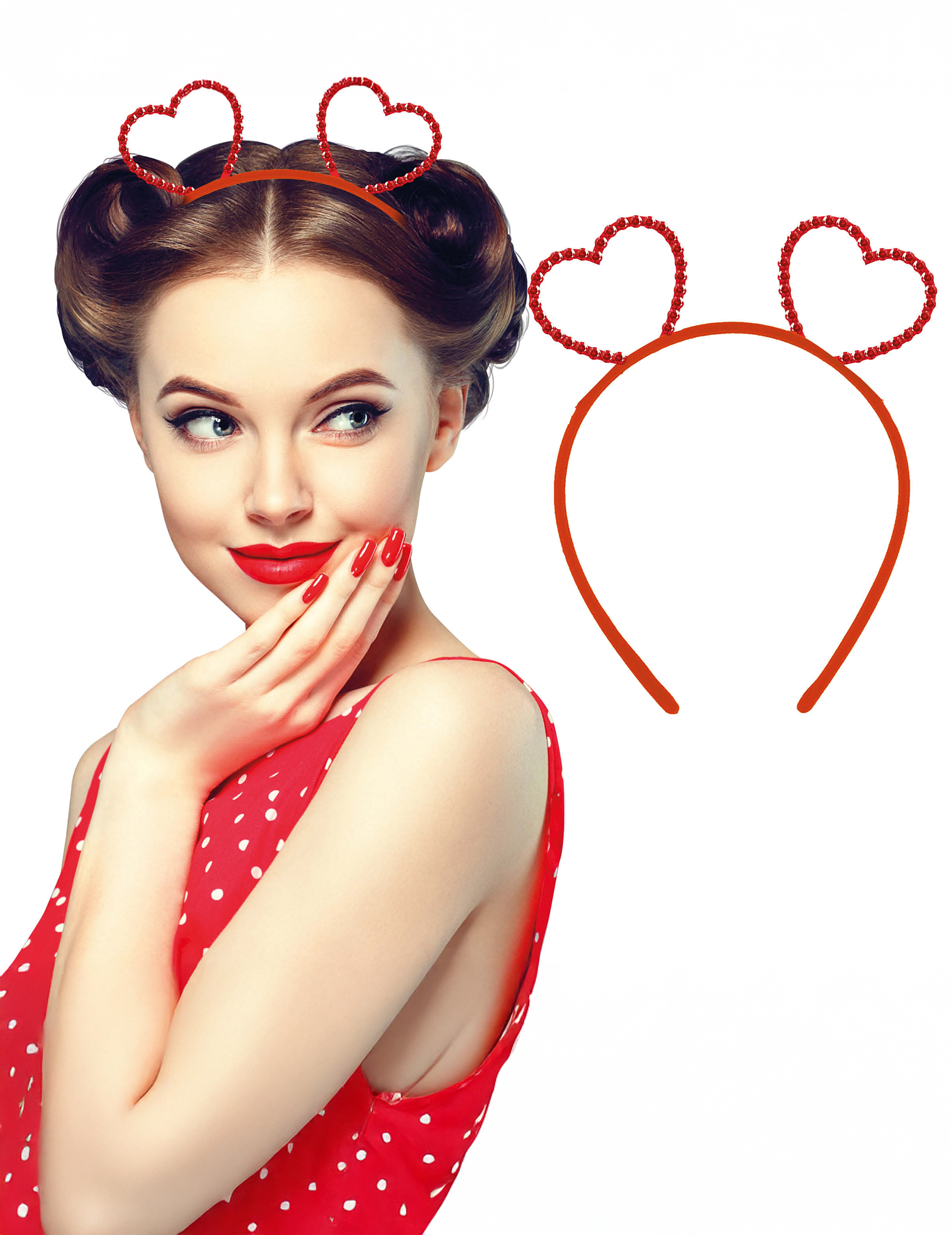 Haarreif Herzen Strass für Erwachsene von FIESTAS GUIRCA, S.L.