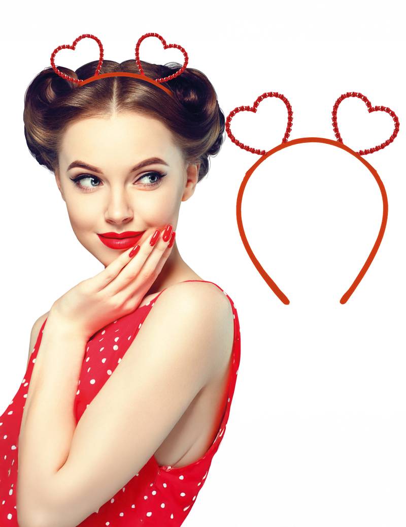 Haarreif Herzen Strass für Erwachsene von FIESTAS GUIRCA, S.L.