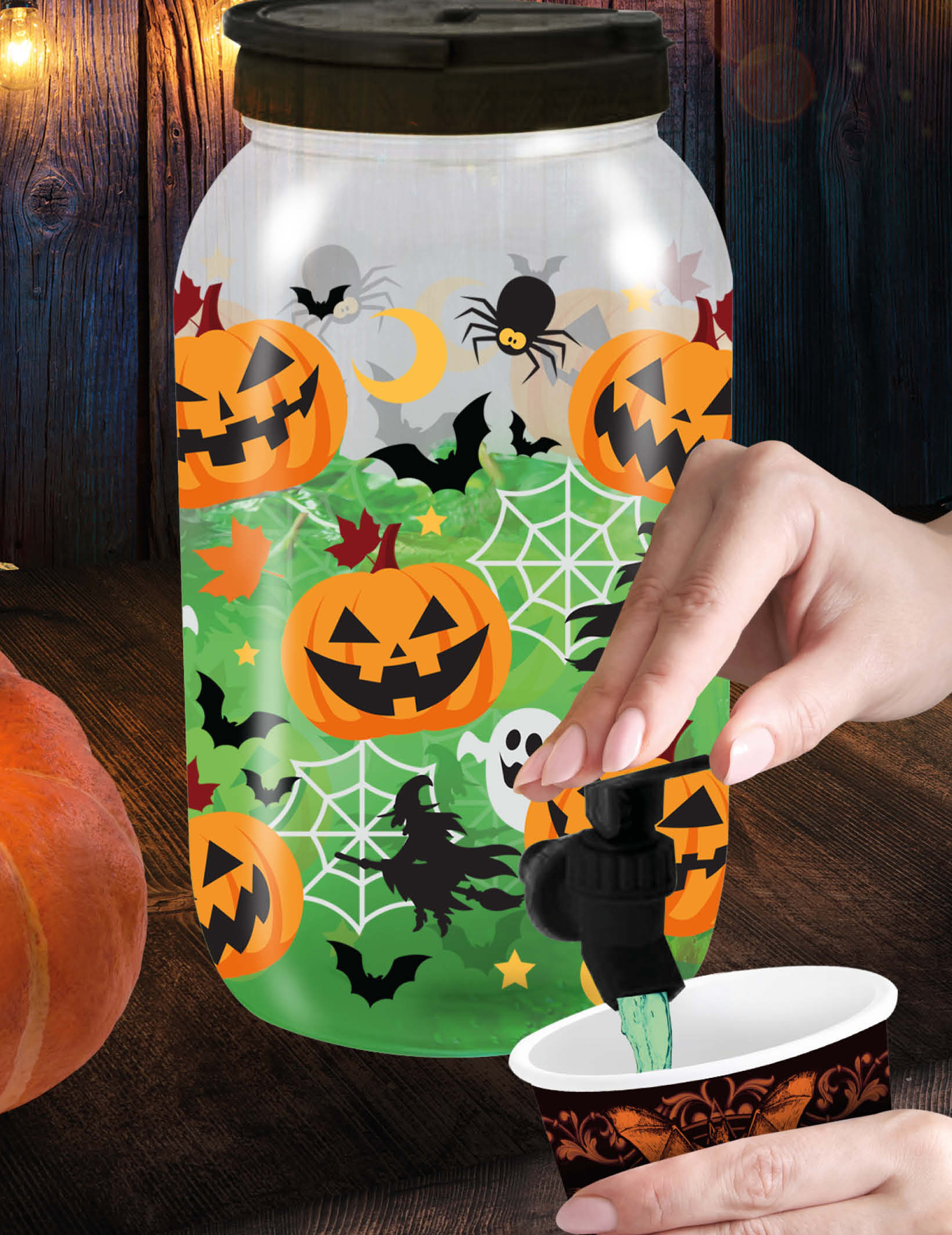 Halloween Getränkespender mit Kürbis und Fledermaus Motiven Halloween Getränkespender mit Kürbis und Fledermaus Motiven von FIESTAS GUIRCA, S.L.