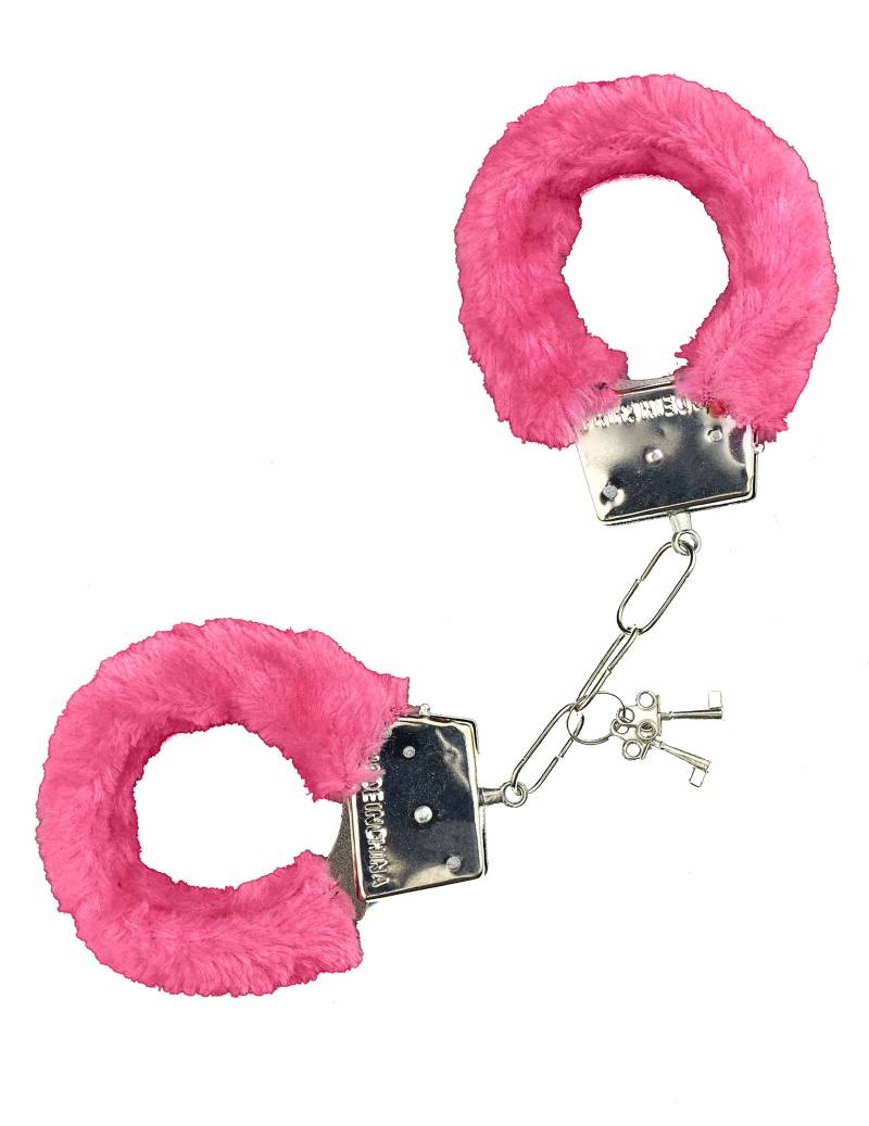 Handschellen Kostüm-Accessoire rosa-silber von FIESTAS GUIRCA, S.L.