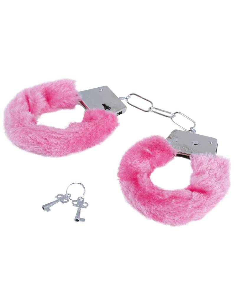 Handschellen Kostüm-Accessoire rosa-silber von FIESTAS GUIRCA, S.L.