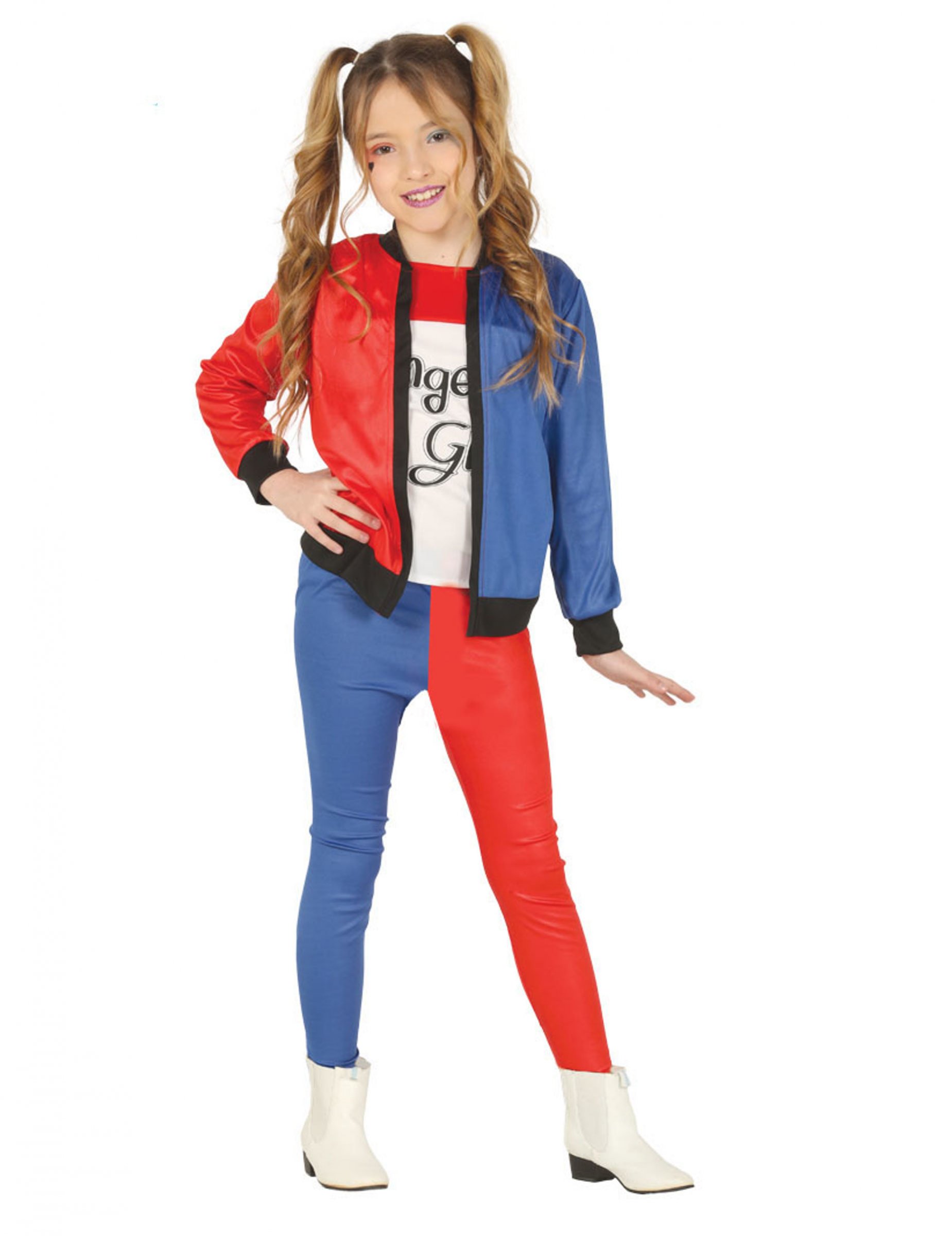 Harlekin-Kostüm für Kinder Mädchen-Kostüm blau-rot-weiss von FIESTAS GUIRCA, S.L.