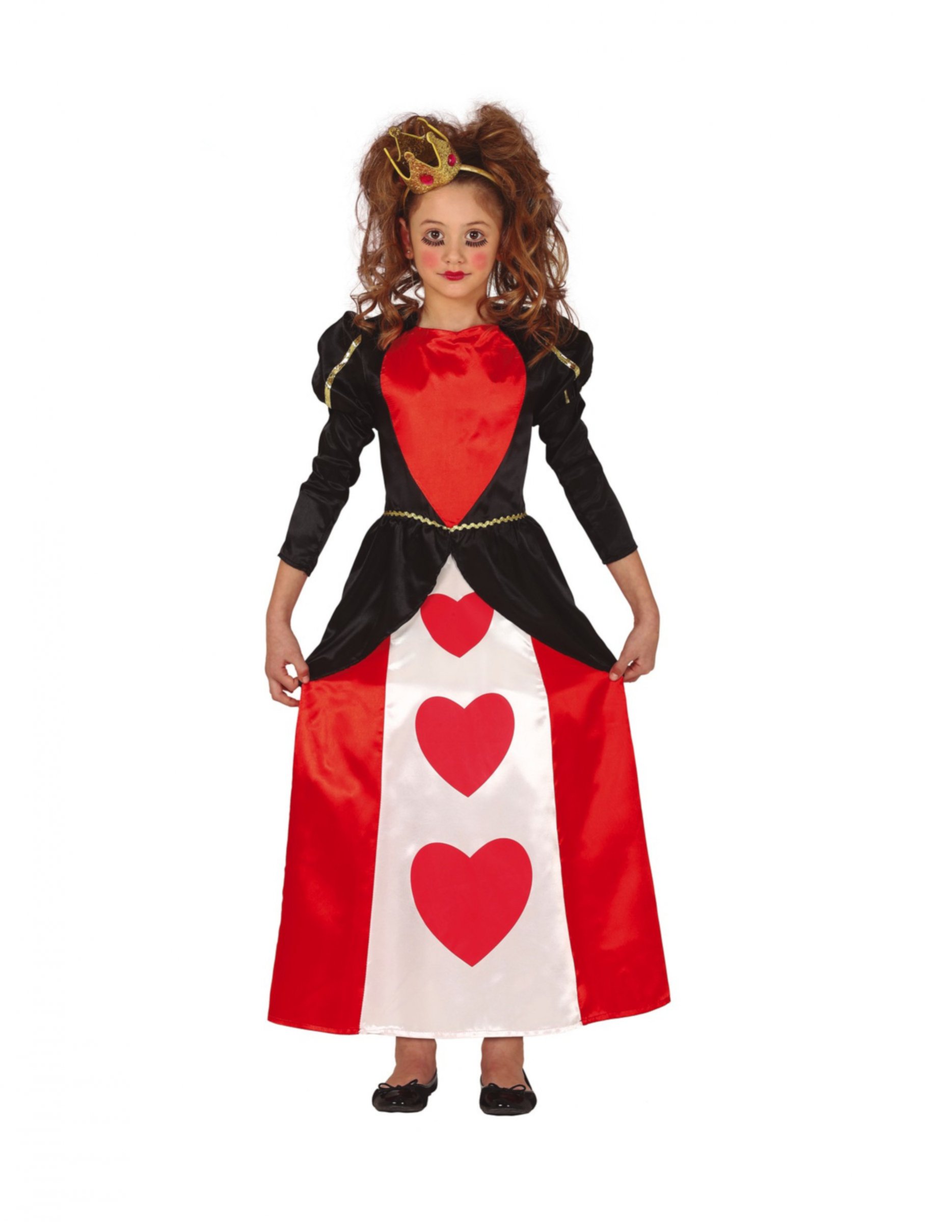 Herzkönigin-Kostüm für Mädchen Märchenkostüm Fasching rot-schwarz-weiss von FIESTAS GUIRCA, S.L.